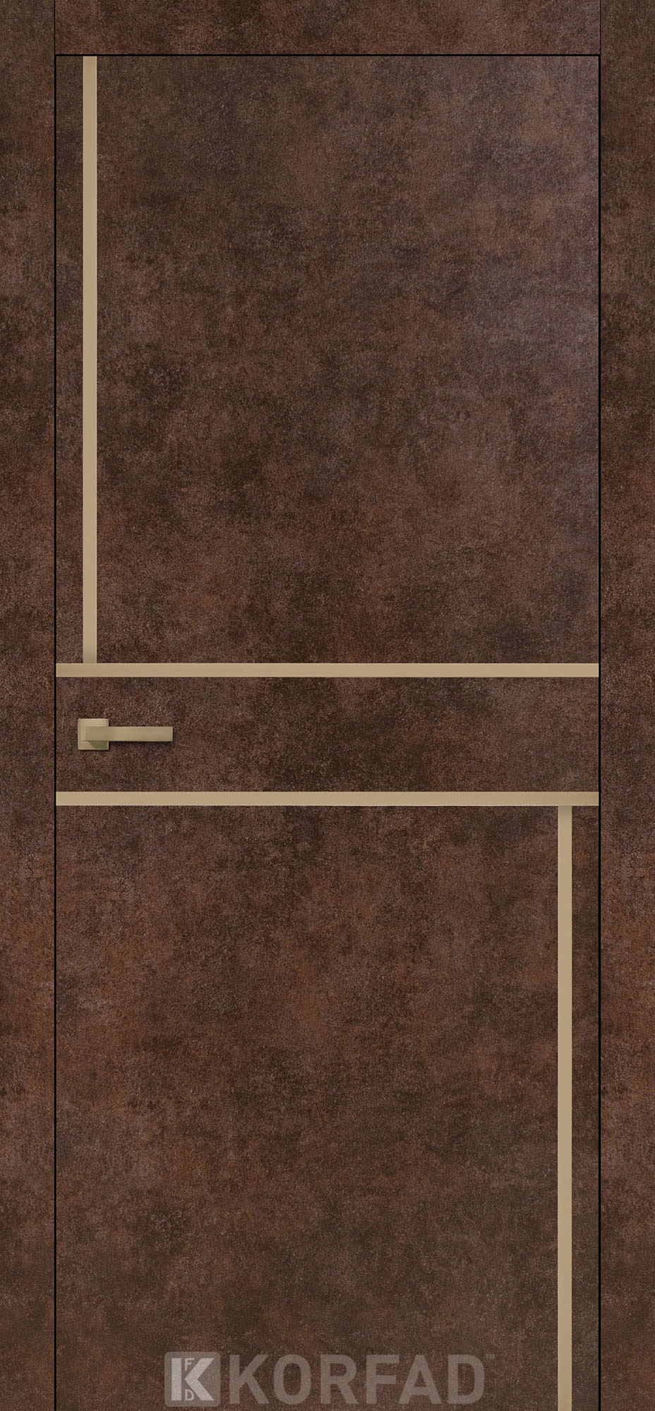 Міжкімнатні двері KORFAD ALP-07 AB Noglass DecBronzeAlum AllumButt