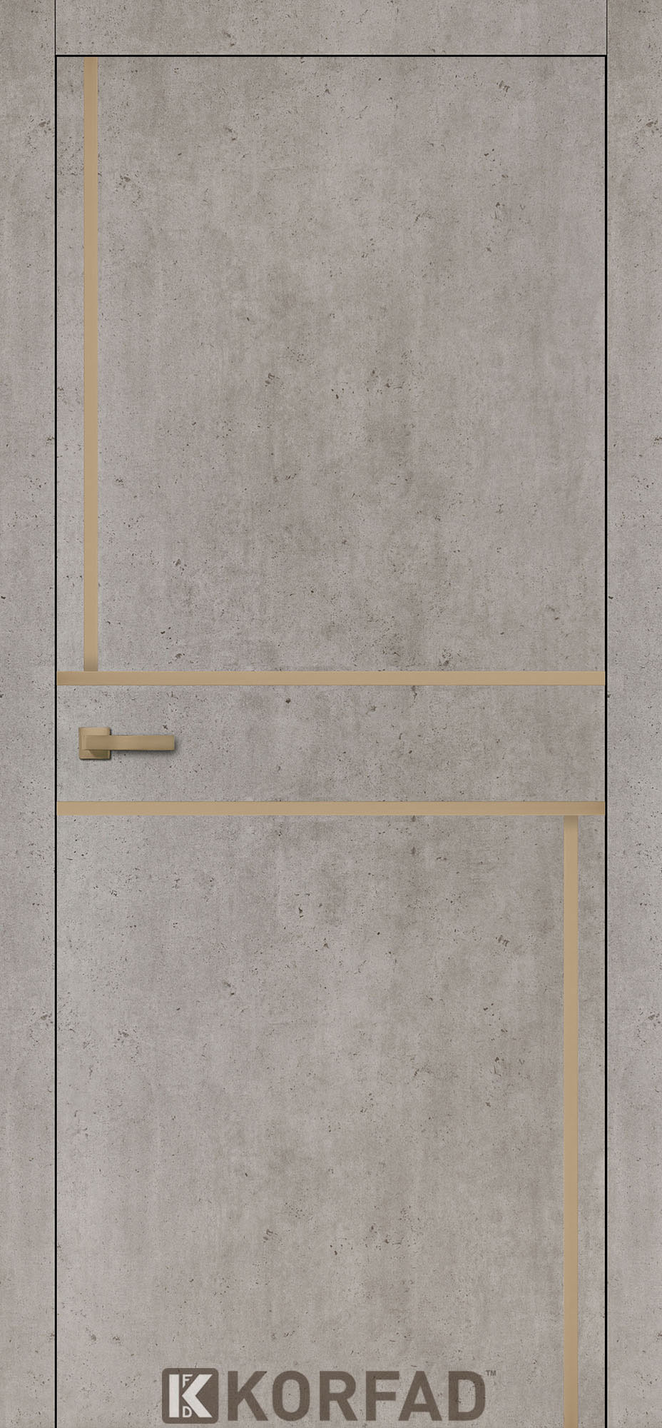 Міжкімнатні двері KORFAD ALP-07 HB Noglass DecBronzeAlum
